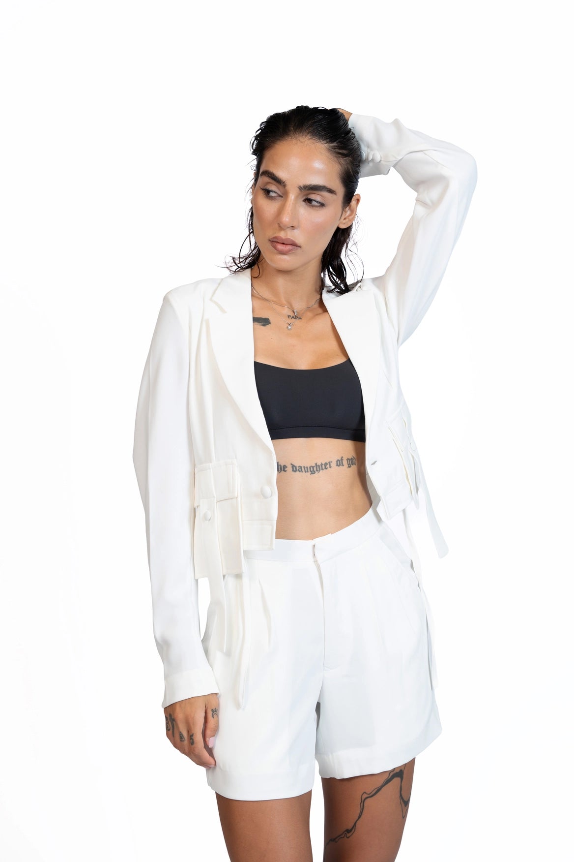 Between Places - Cropped Blazer 3-Piece Tailored Set