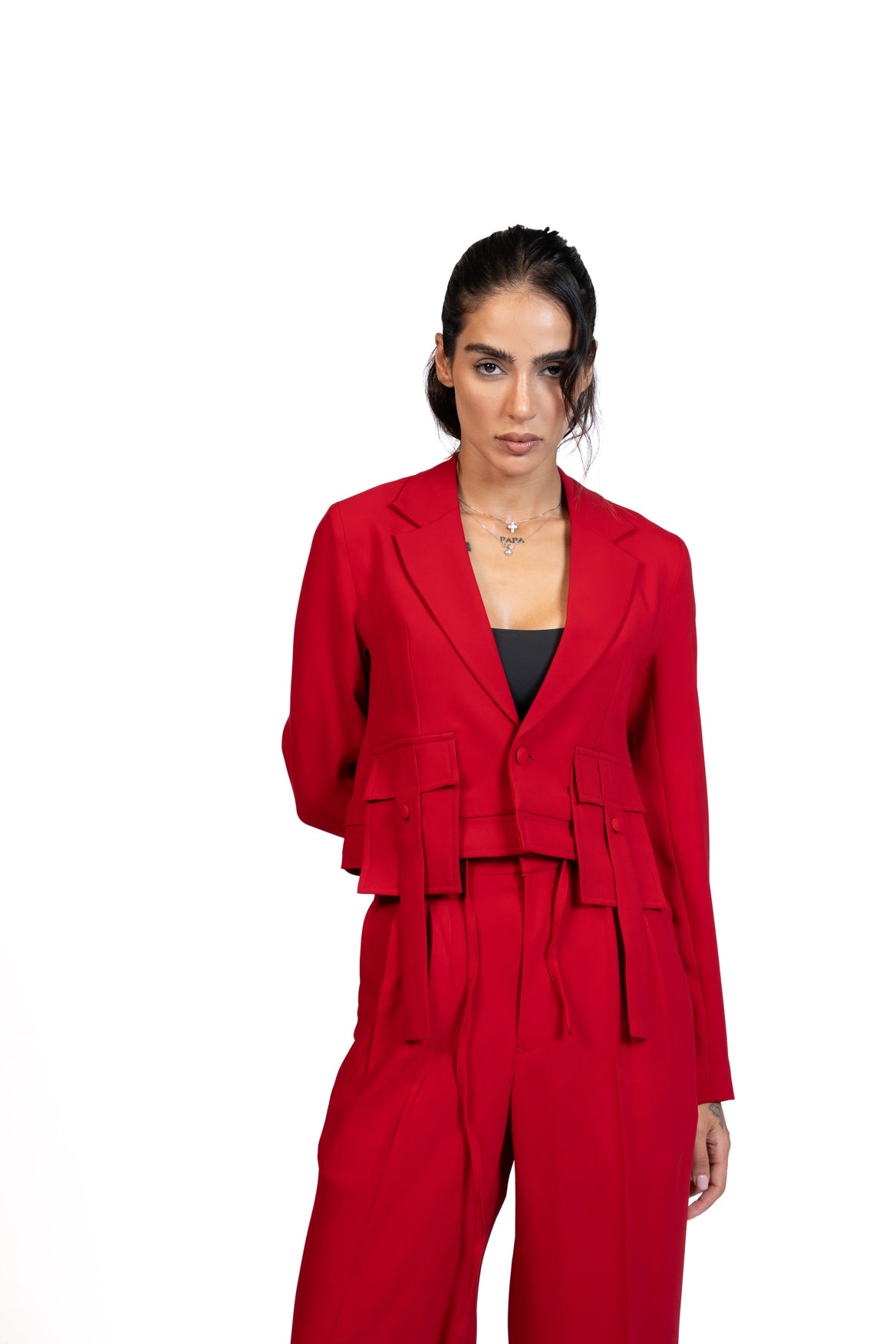 Between Places - Cropped Blazer 3-Piece Tailored Set