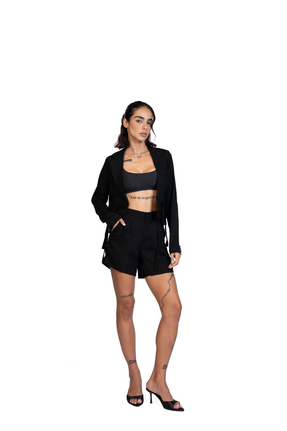 Between Places - Cropped Blazer 3-Piece Tailored Set