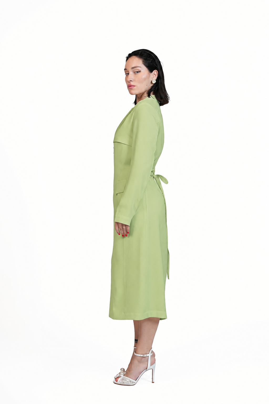 Around Town - Tailored Lapel Zip-Front Dress