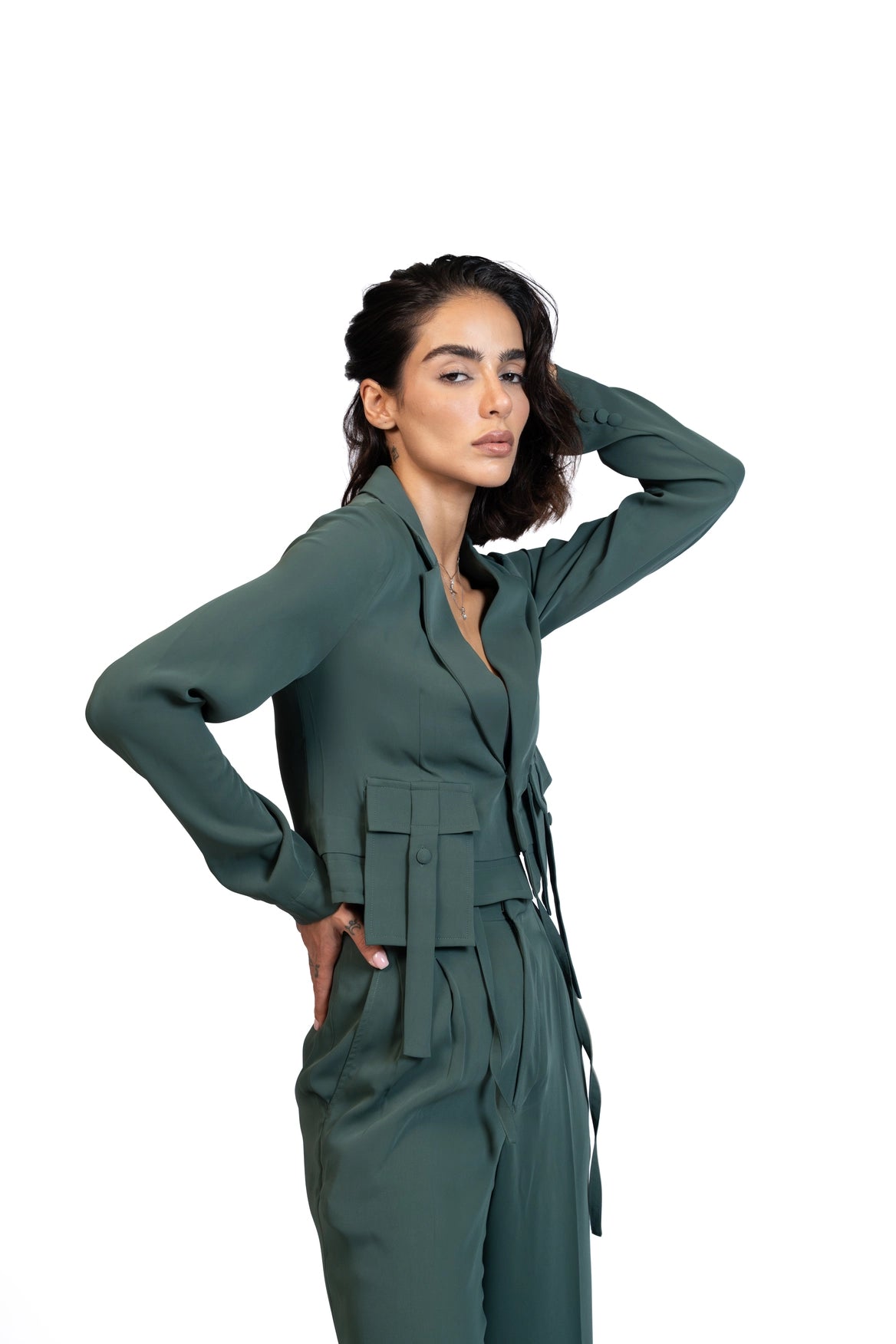Between Places - Cropped Blazer 3-Piece Tailored Set