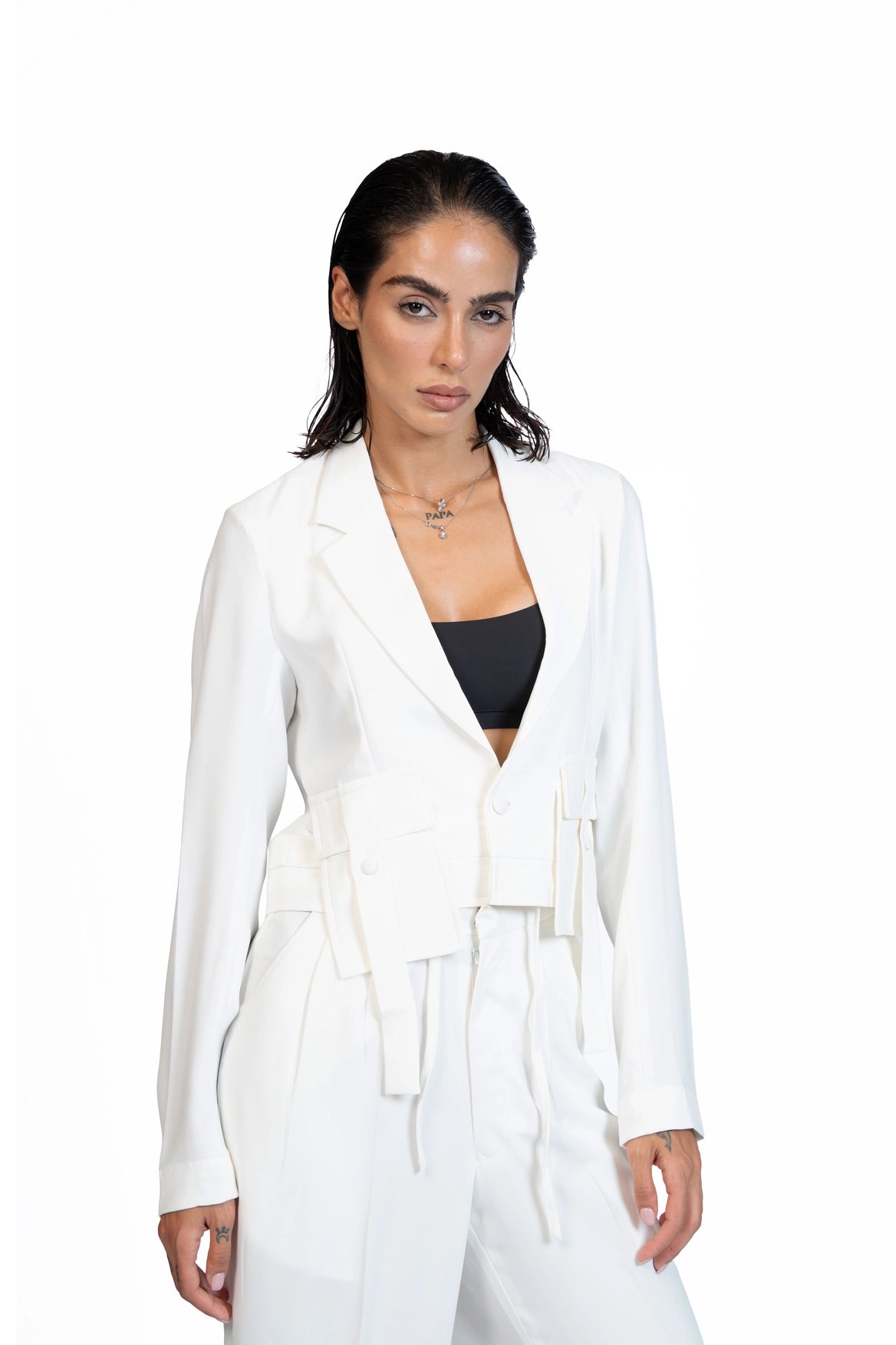 Between Places - Cropped Blazer 3-Piece Tailored Set