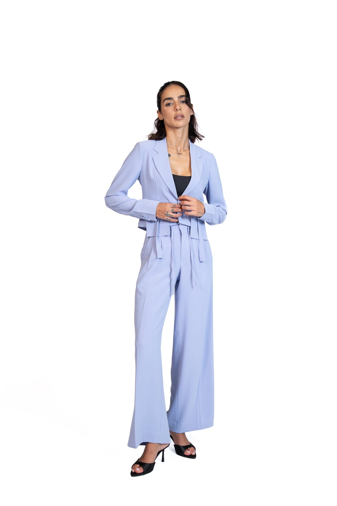 Between Places - Cropped Blazer 3-Piece Tailored Set