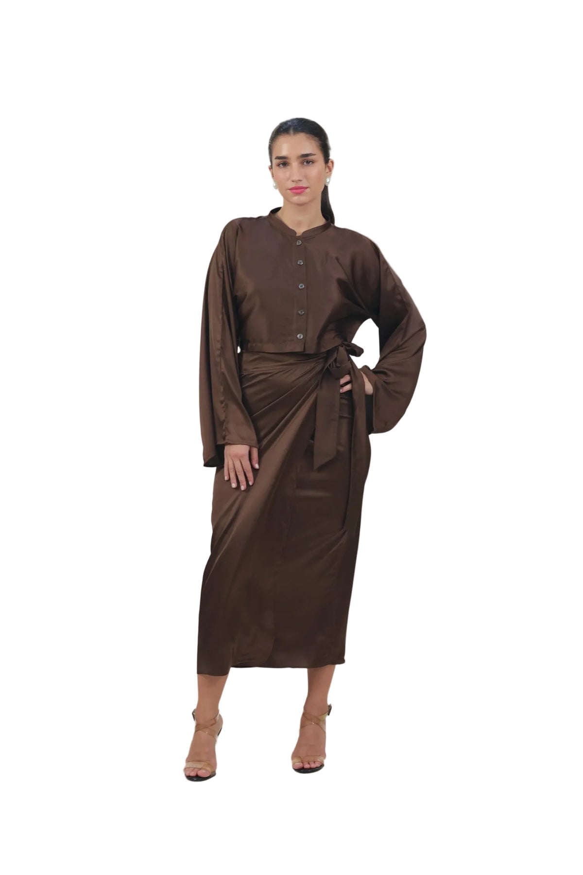 She's the Moment - Women's Silk Wrap Skirt Set