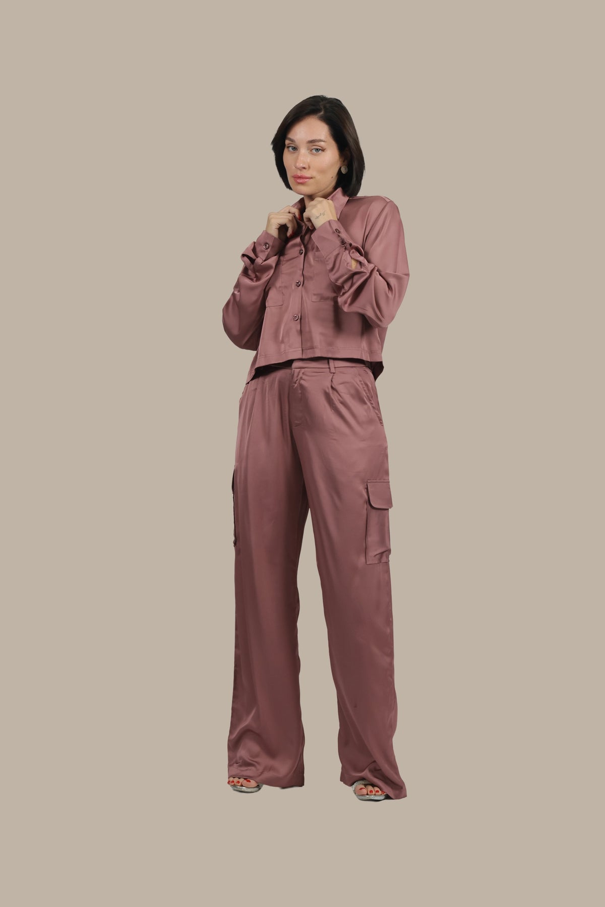 Soft Rebel - Women's Silk Cargo Co-ord Set