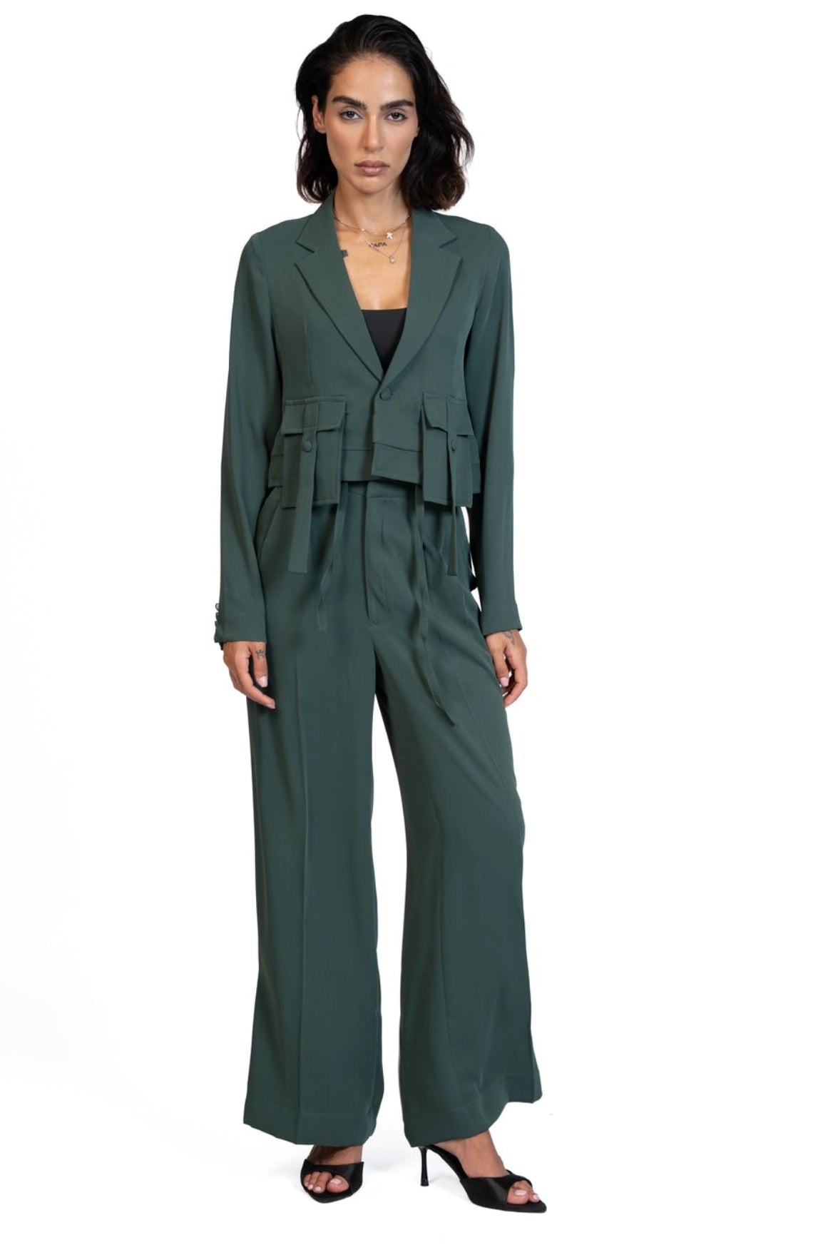 Between Places - Cropped Blazer 3-Piece Tailored Set