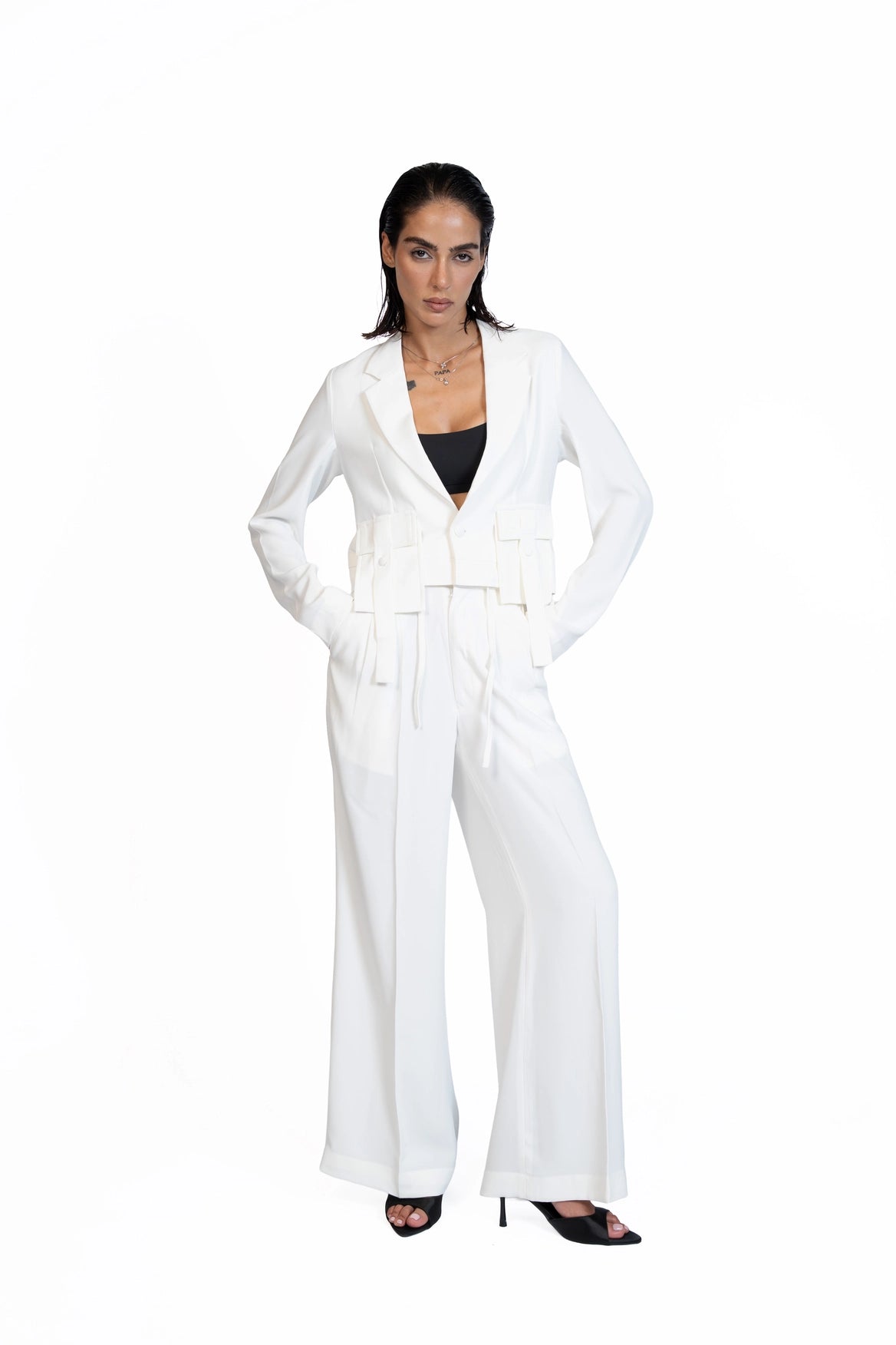 Between Places - Cropped Blazer 3-Piece Tailored Set