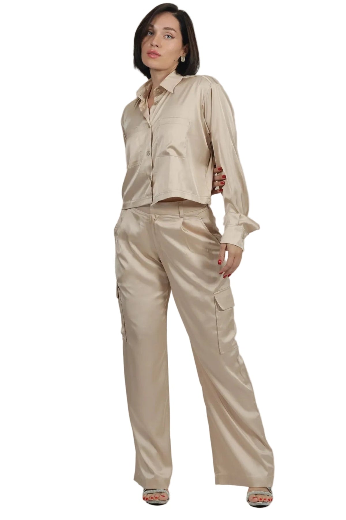 Soft Rebel - Women's Silk Cargo Co-ord Set