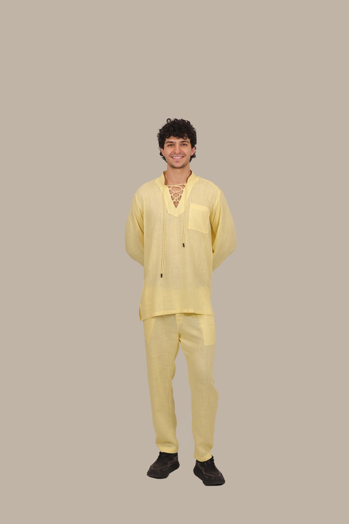 Drawstring - Men's Linen Co-ord Set