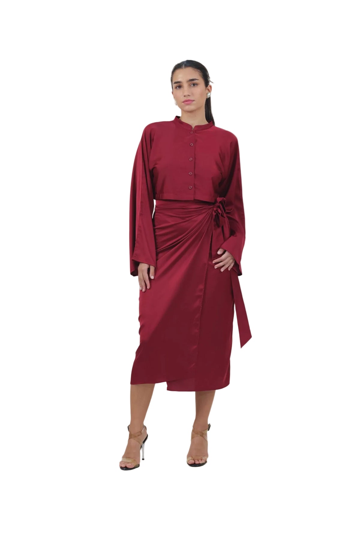 She's the Moment - Women's Silk Wrap Skirt Set