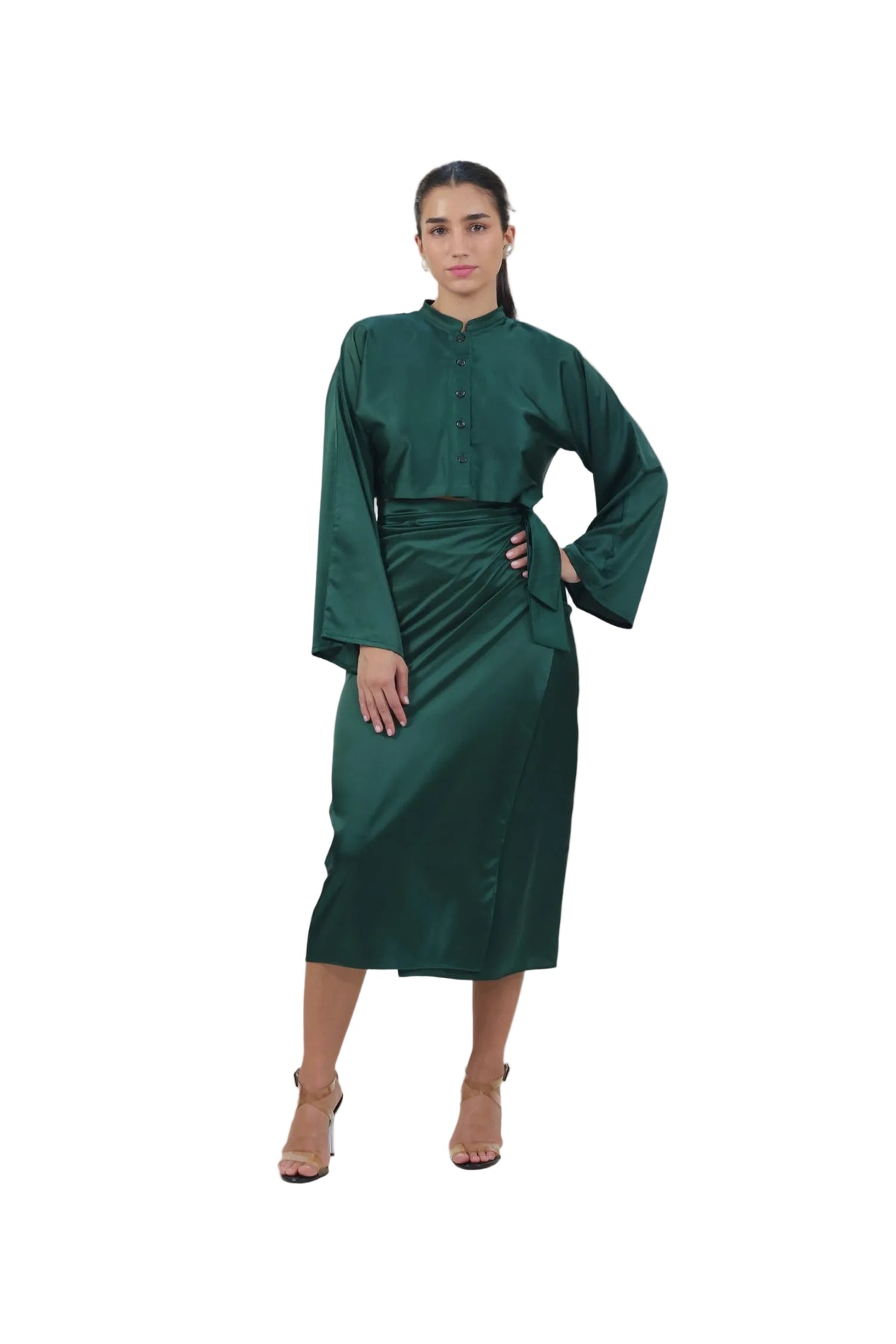 She's the Moment - Women's Silk Wrap Skirt Set