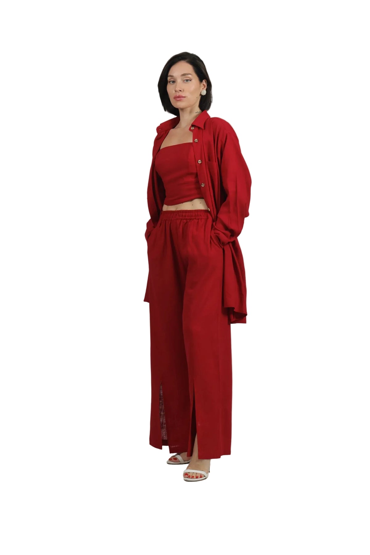 Total Babe Trio - Women's Linen 3-Piece Co-ord Set