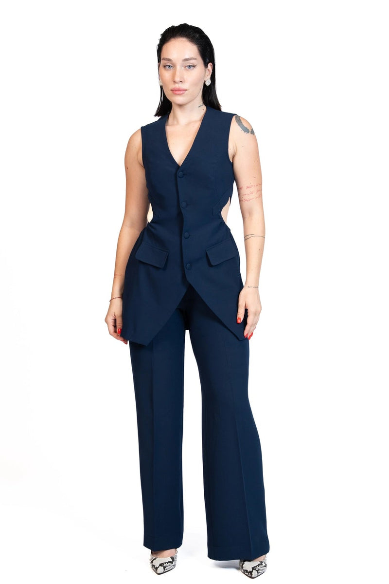First Coffee - Longline Vest 3-Piece Tailored Set
