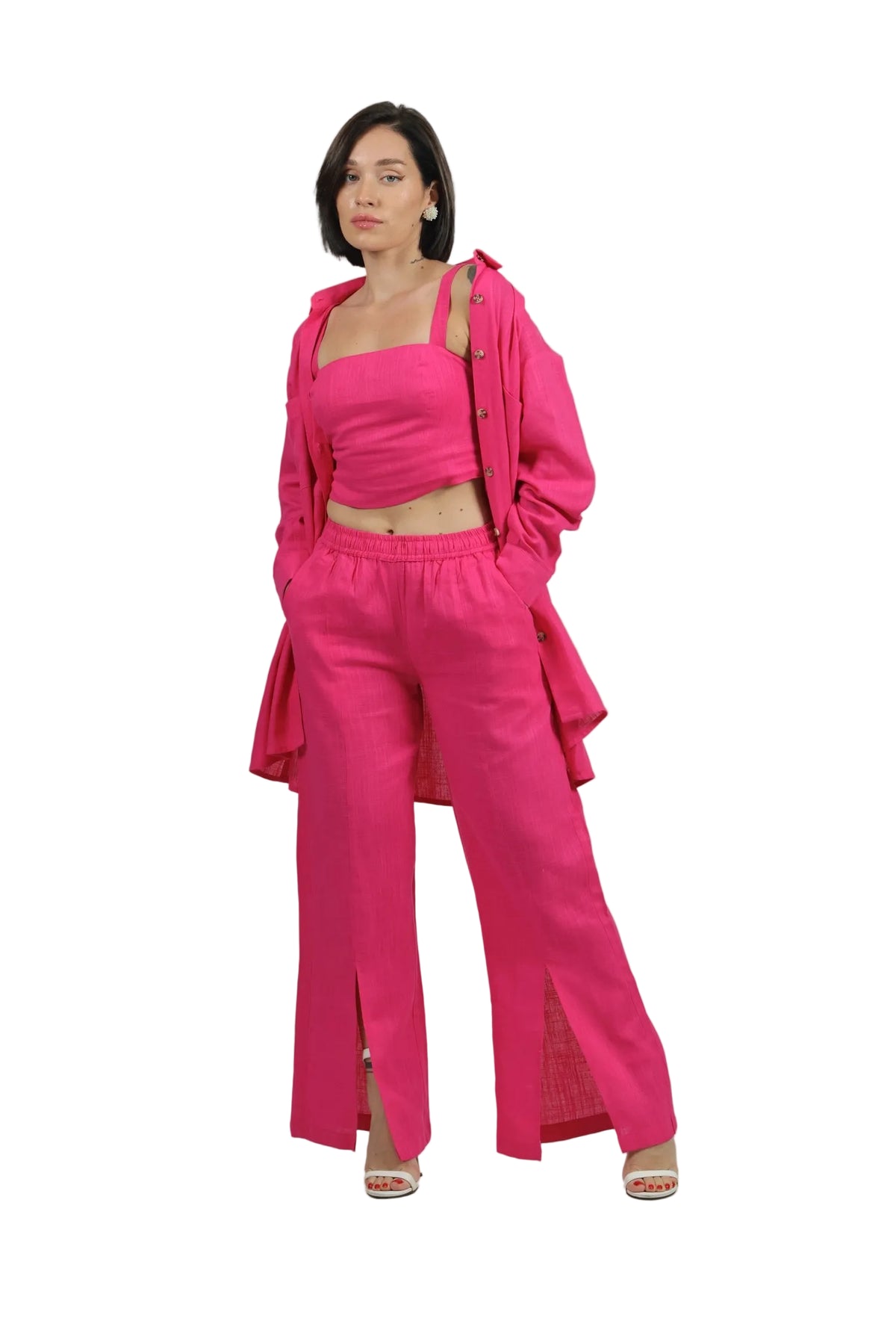 Total Babe Trio - Women's Linen 3-Piece Co-ord Set