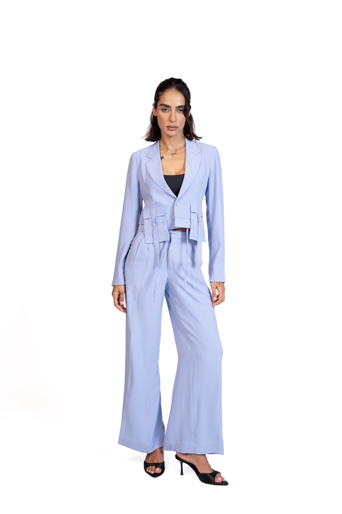 Between Places - Cropped Blazer 3-Piece Tailored Set