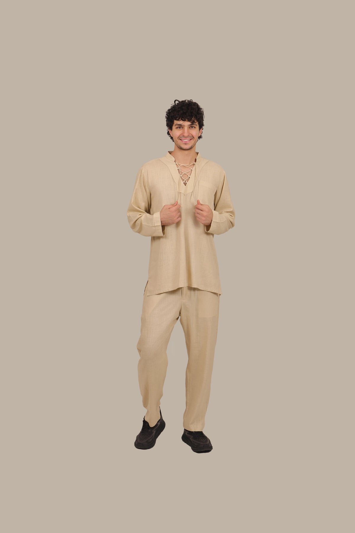 Drawstring - Men's Linen Co-ord Set