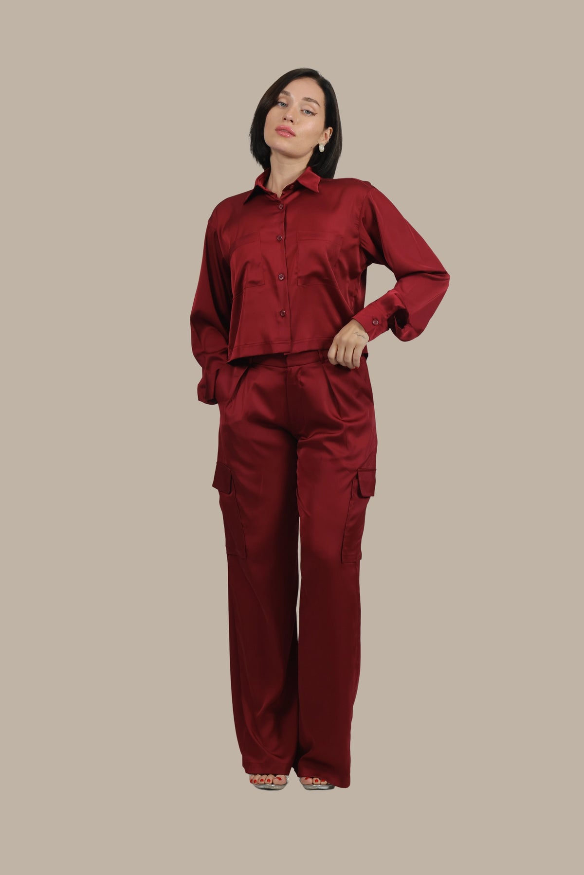 Soft Rebel - Women's Silk Cargo Co-ord Set