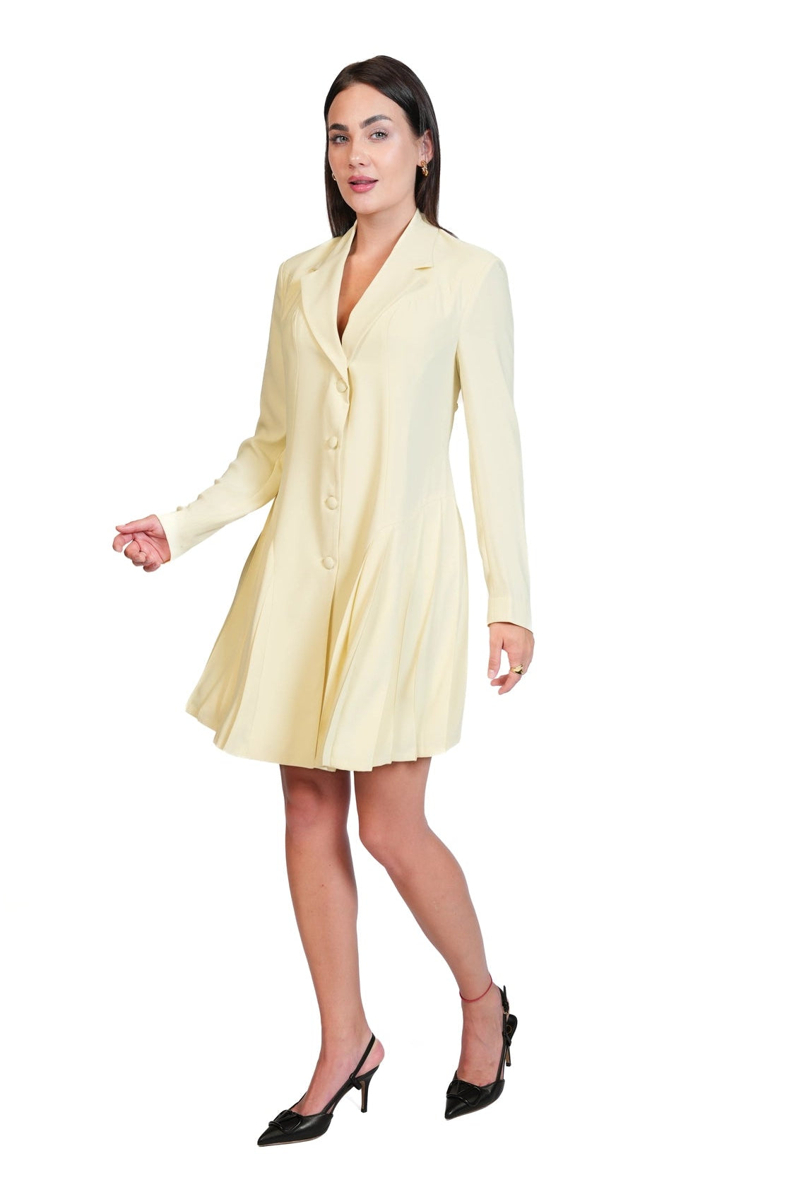 After Six - Corset-Back Pleated Blazer Dress