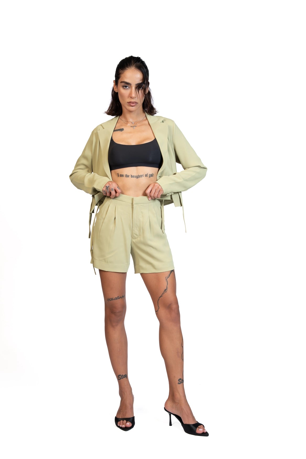 Between Places - Cropped Blazer 3-Piece Tailored Set