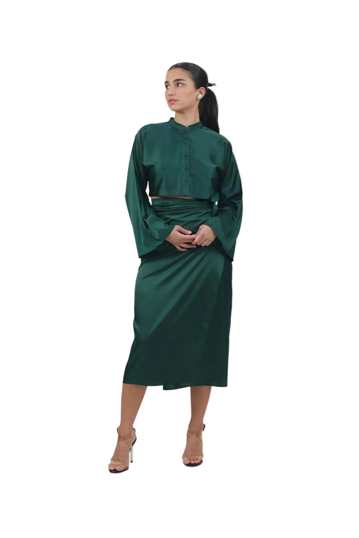 She's the Moment - Women's Silk Wrap Skirt Set