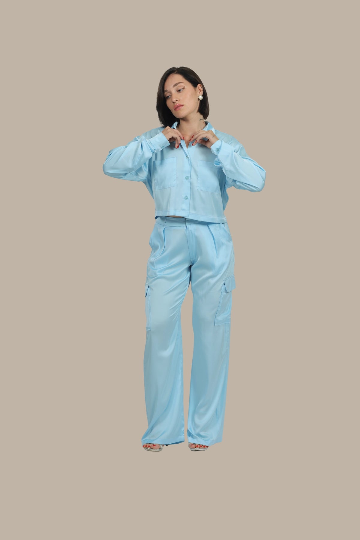 Soft Rebel - Women's Silk Cargo Co-ord Set