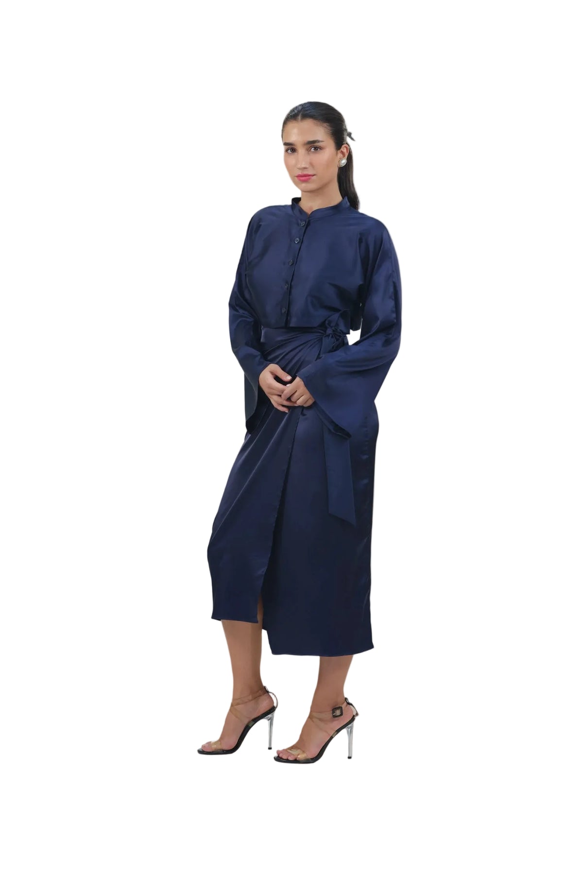 She's the Moment - Women's Silk Wrap Skirt Set