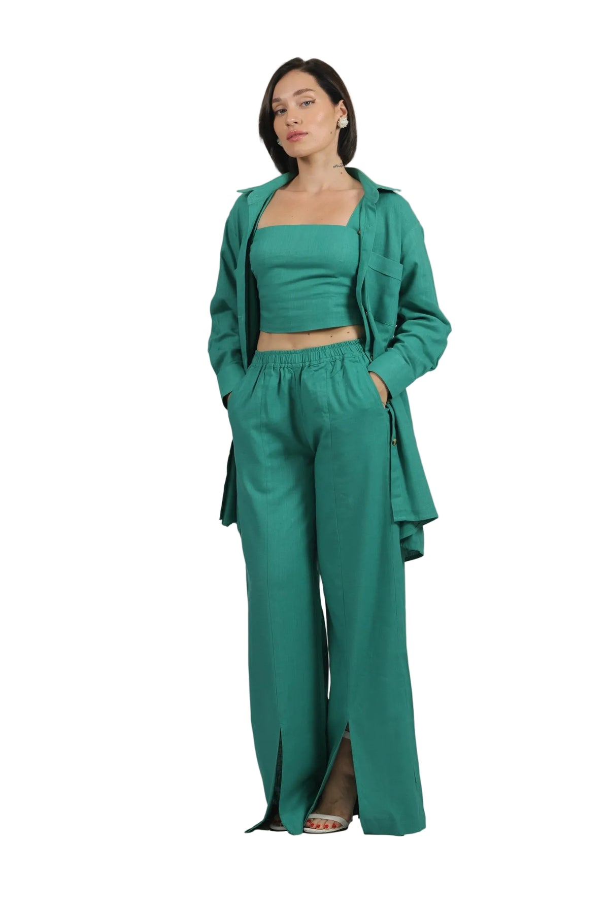 Total Babe Trio - Women's Linen 3-Piece Co-ord Set