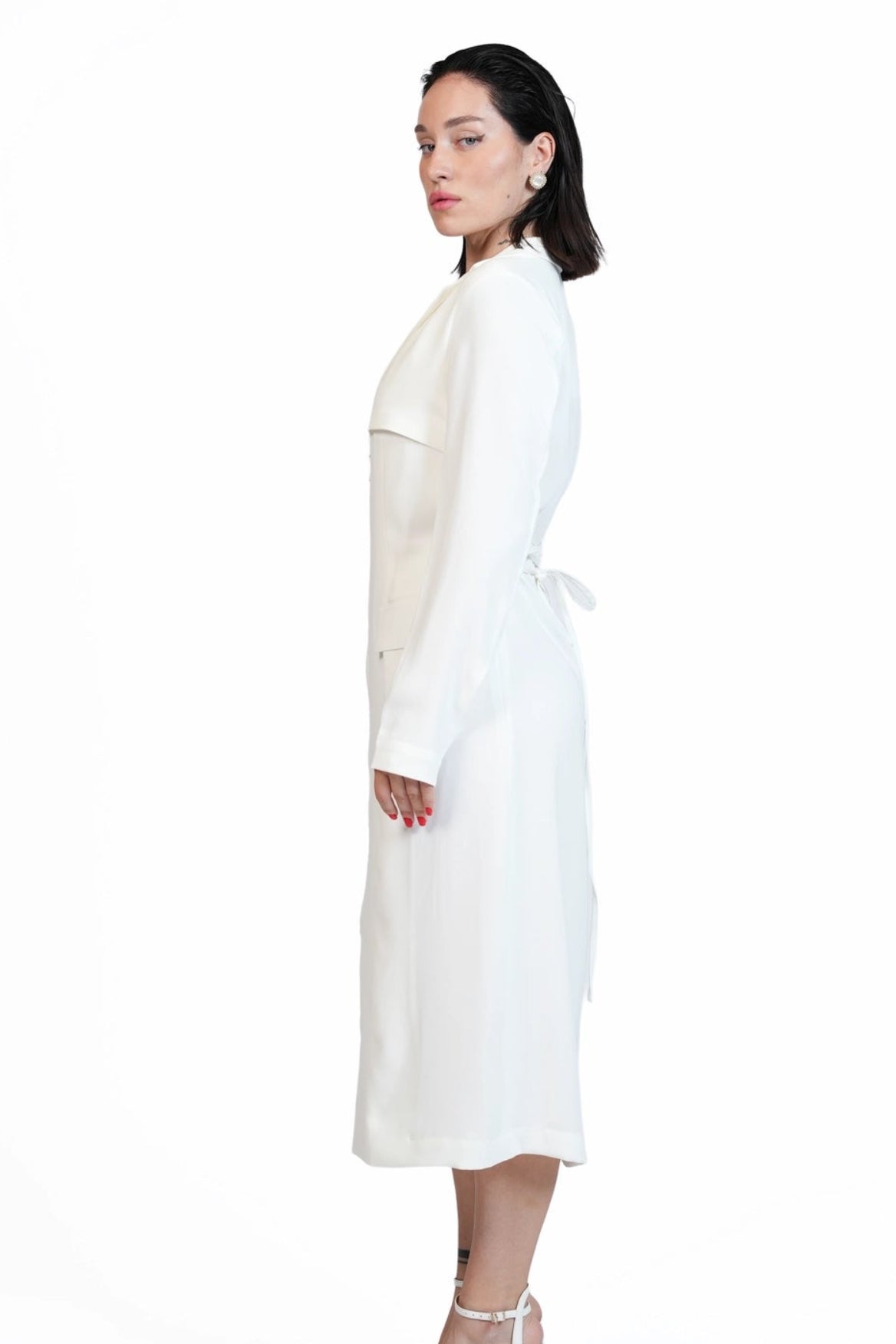 Around Town - Tailored Lapel Zip-Front Dress