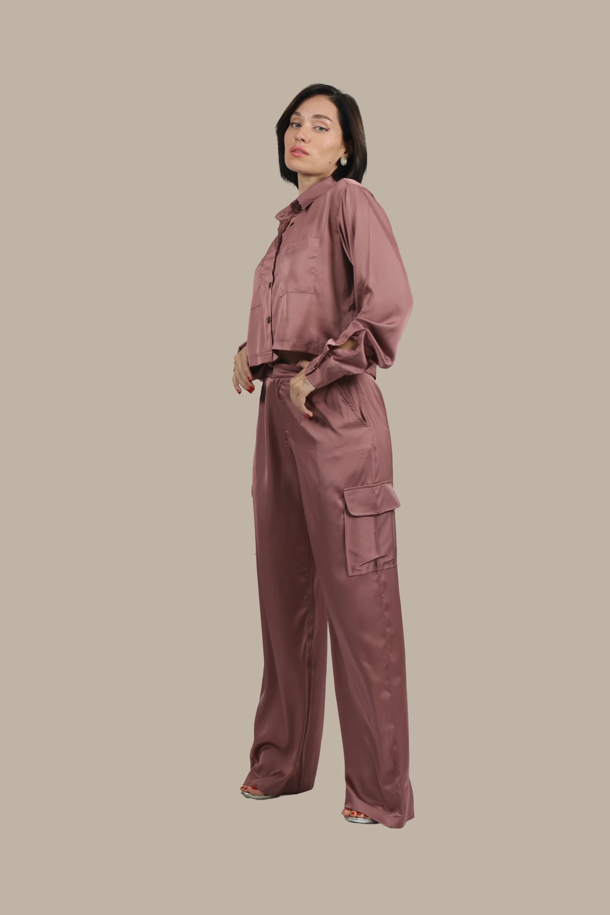 Soft Rebel - Women's Silk Cargo Co-ord Set