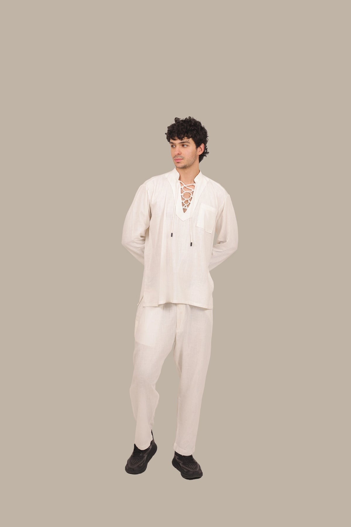Drawstring - Men's Linen Co-ord Set