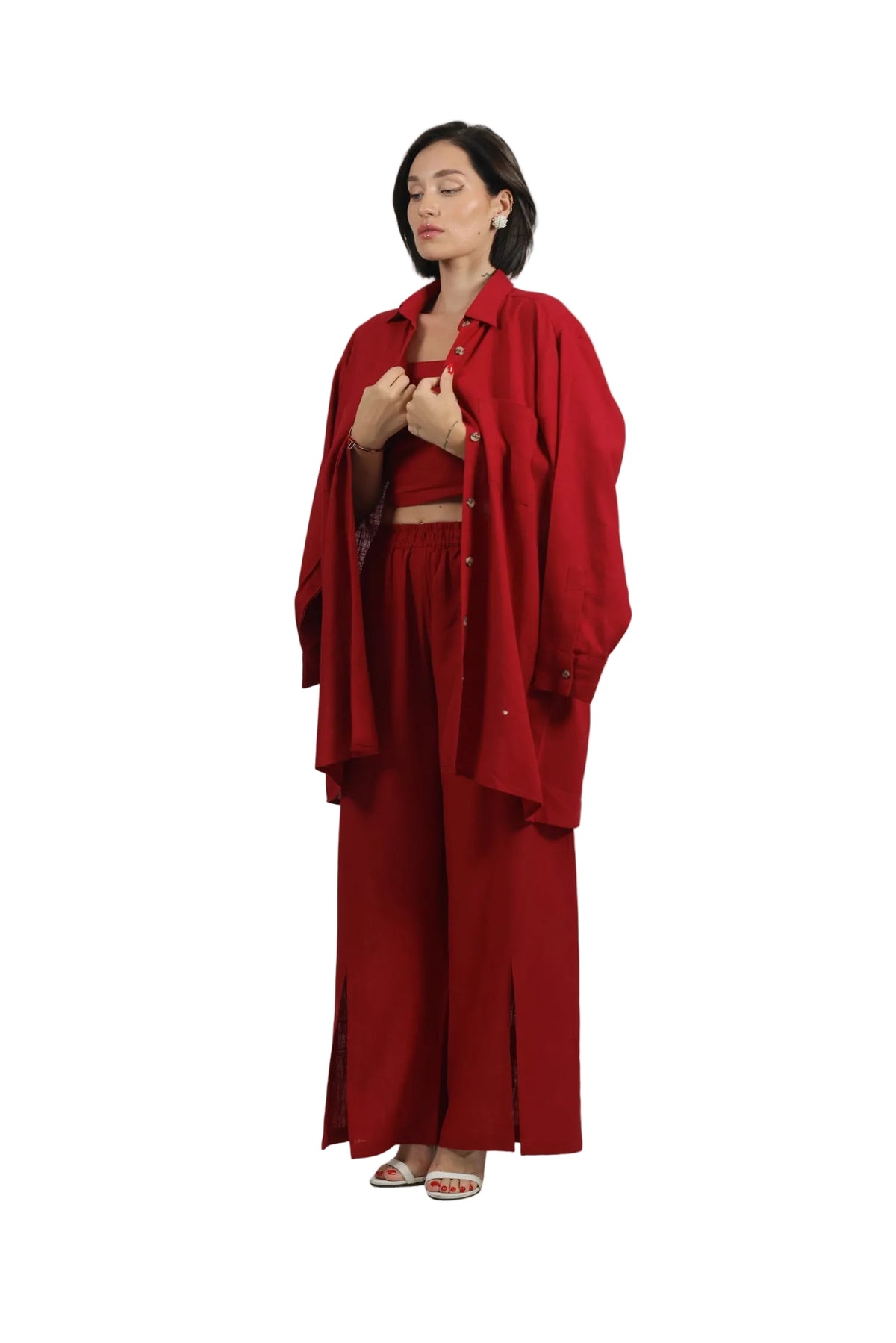 Total Babe Trio - Women's Linen 3-Piece Co-ord Set