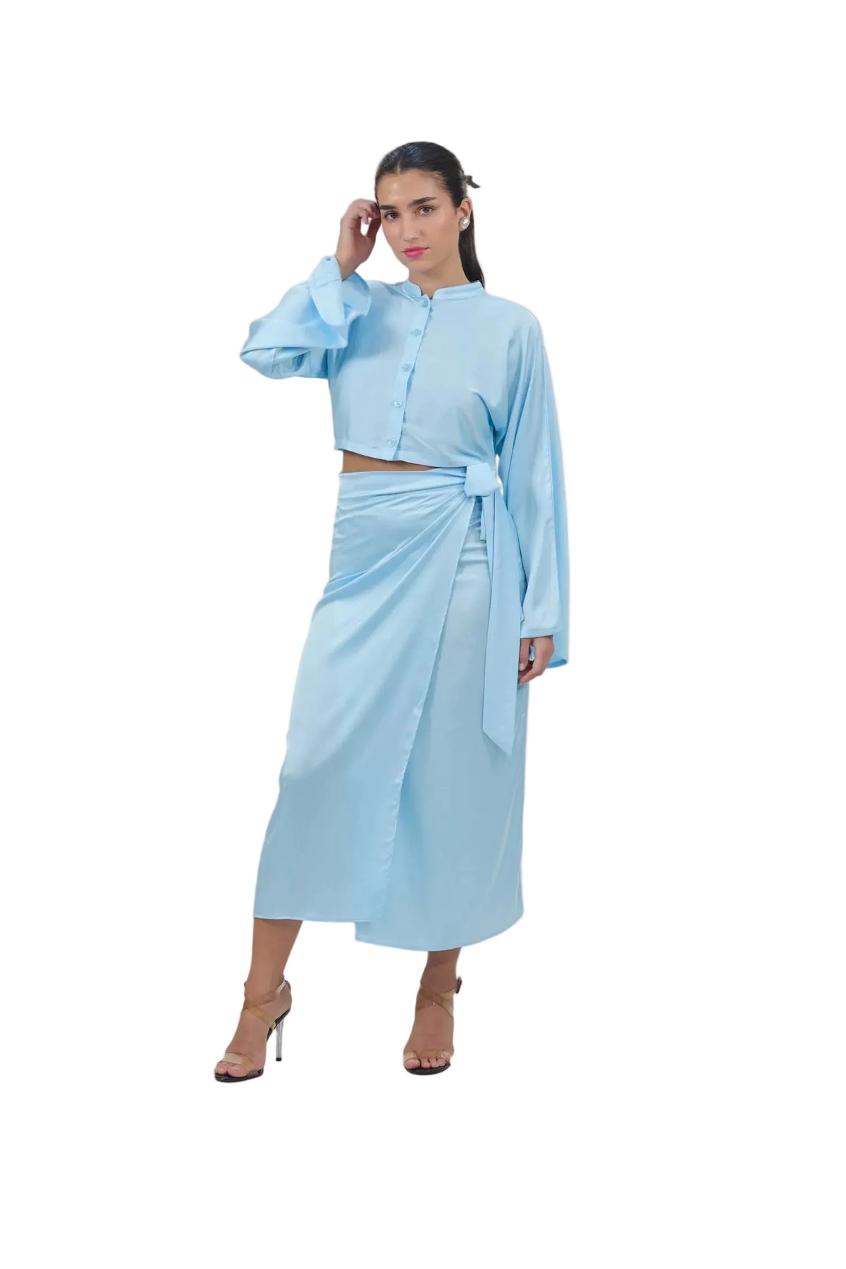 She's the Moment - Women's Silk Wrap Skirt Set
