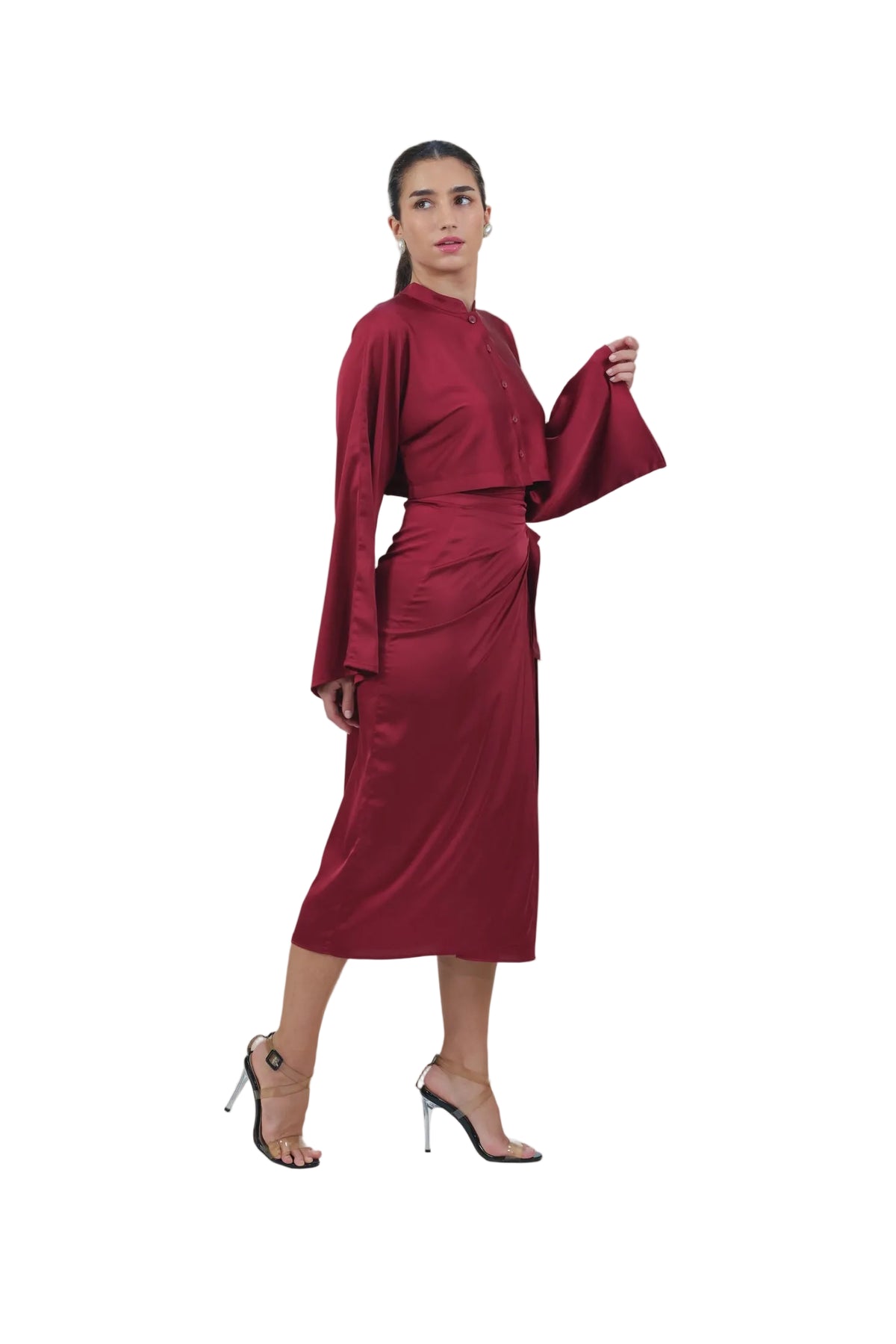 She's the Moment - Women's Silk Wrap Skirt Set