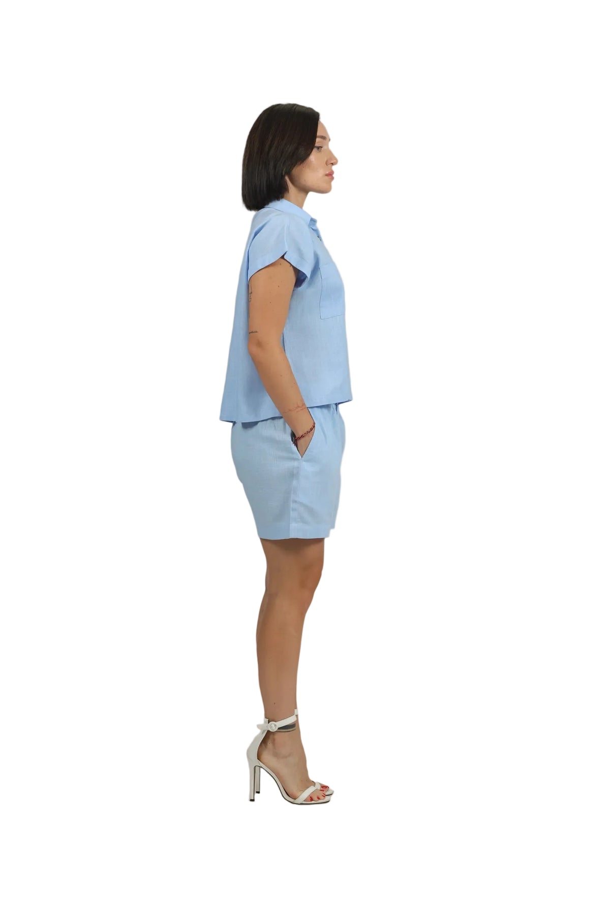 Groove Godess - Women's Colour-Pop Linen Shorts Set