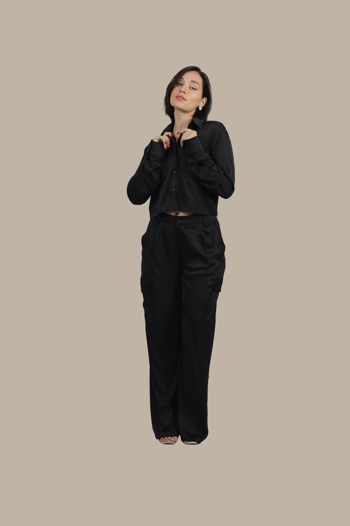Soft Rebel - Women's Silk Cargo Co-ord Set