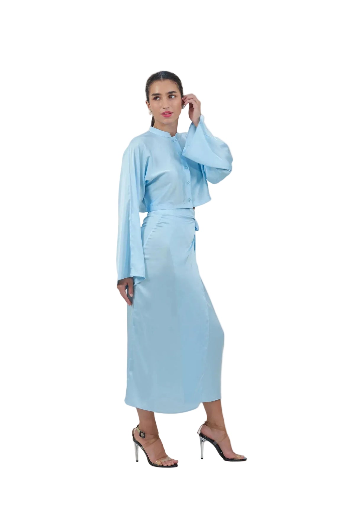 She's the Moment - Women's Silk Wrap Skirt Set
