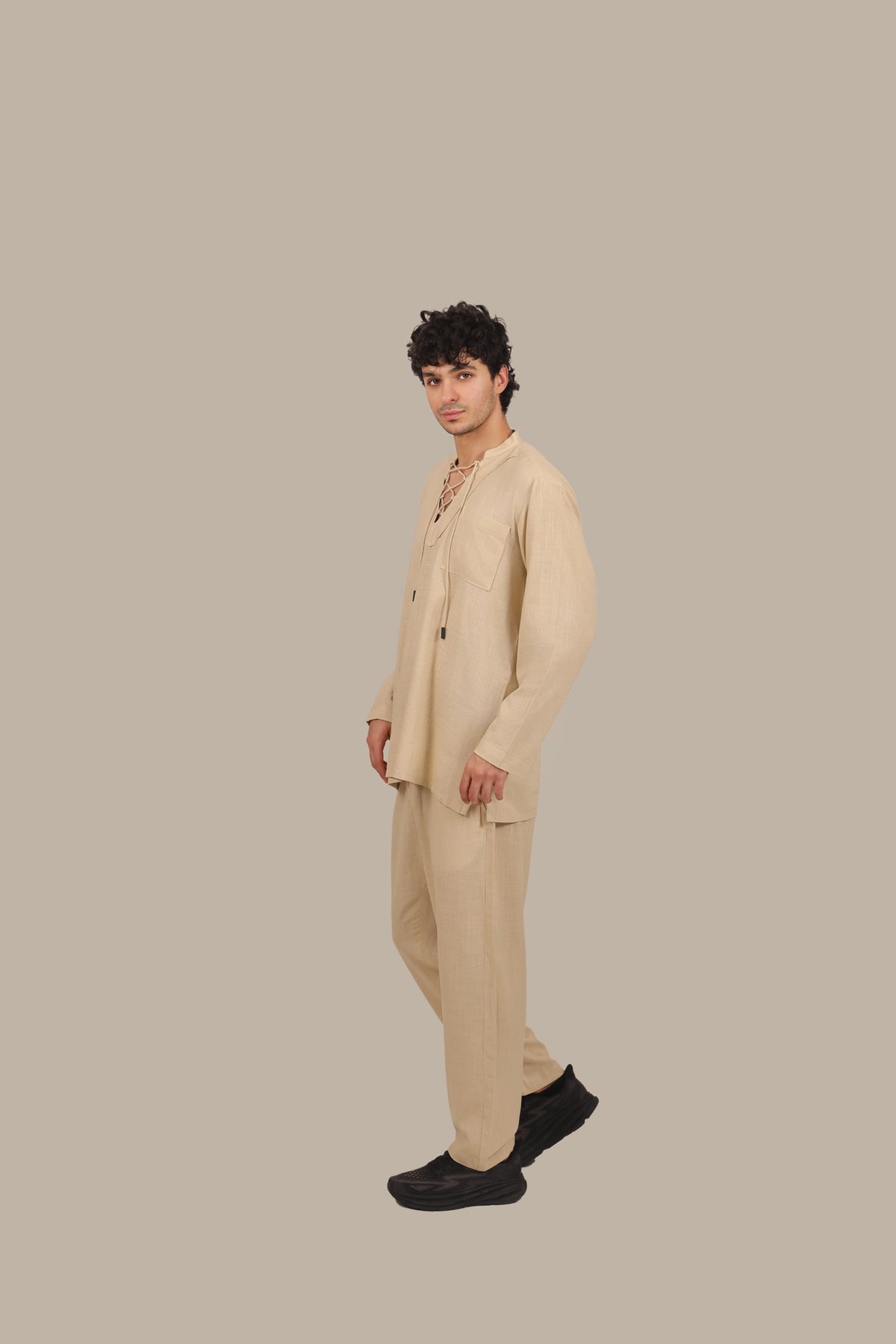 Drawstring - Men's Linen Co-ord Set