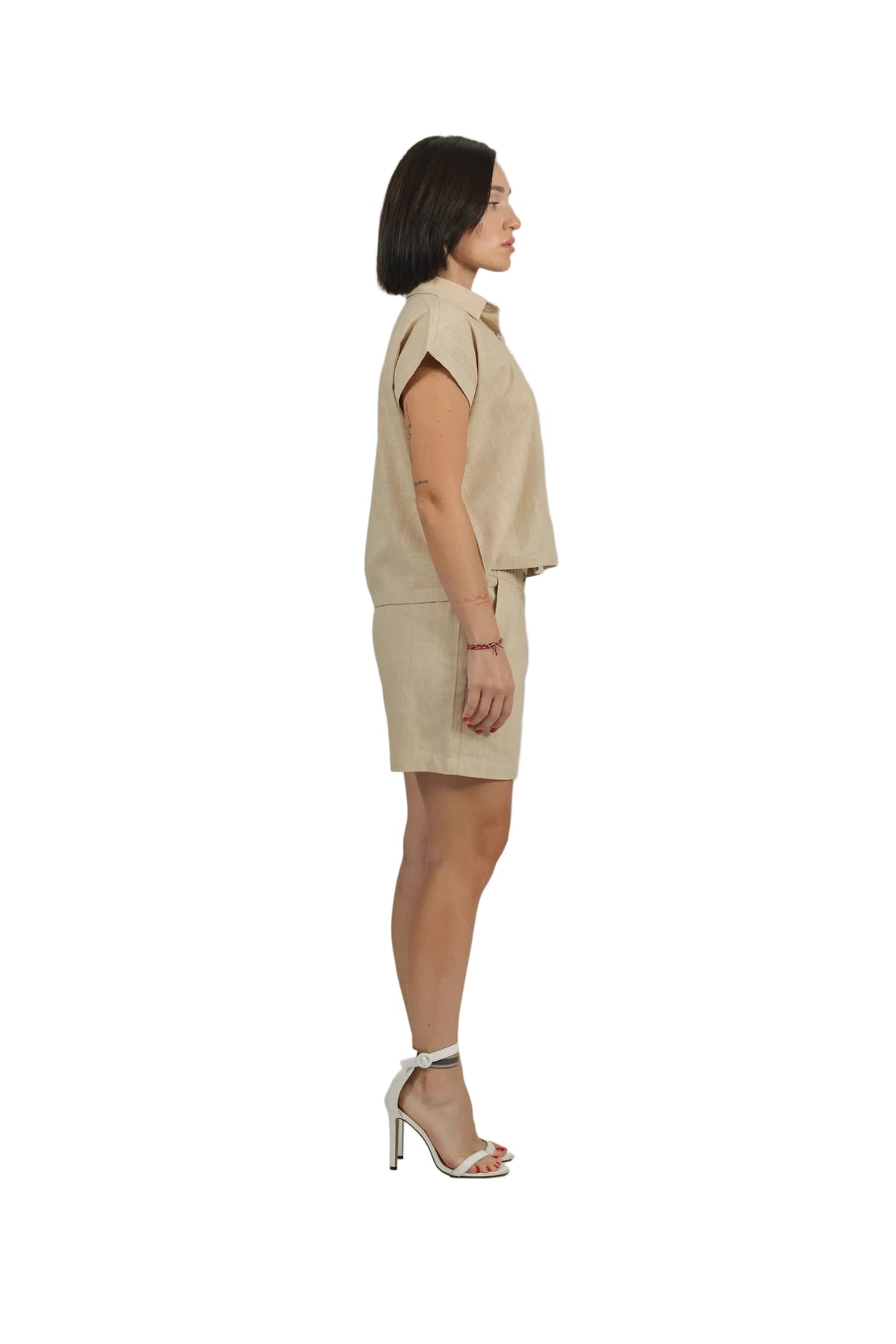 Groove Godess - Women's Colour-Pop Linen Shorts Set