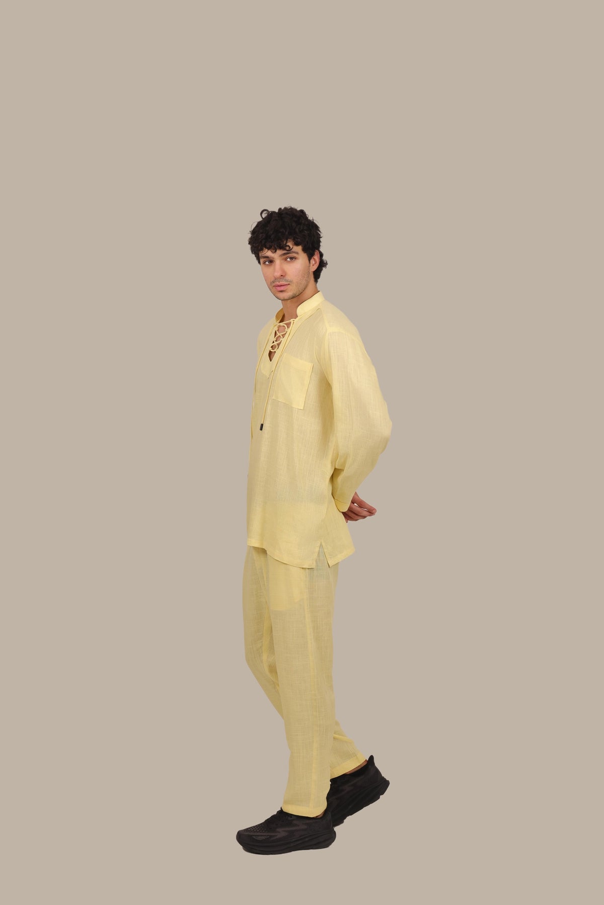 Drawstring - Men's Linen Co-ord Set