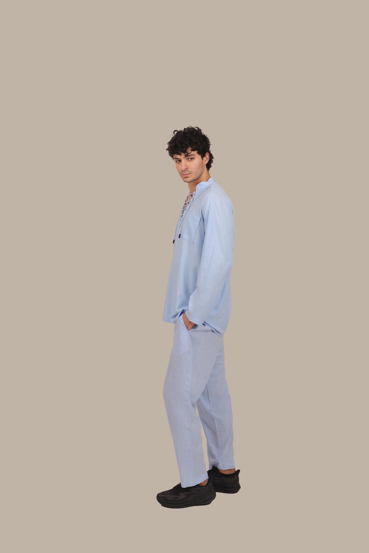 Drawstring - Men's Linen Co-ord Set