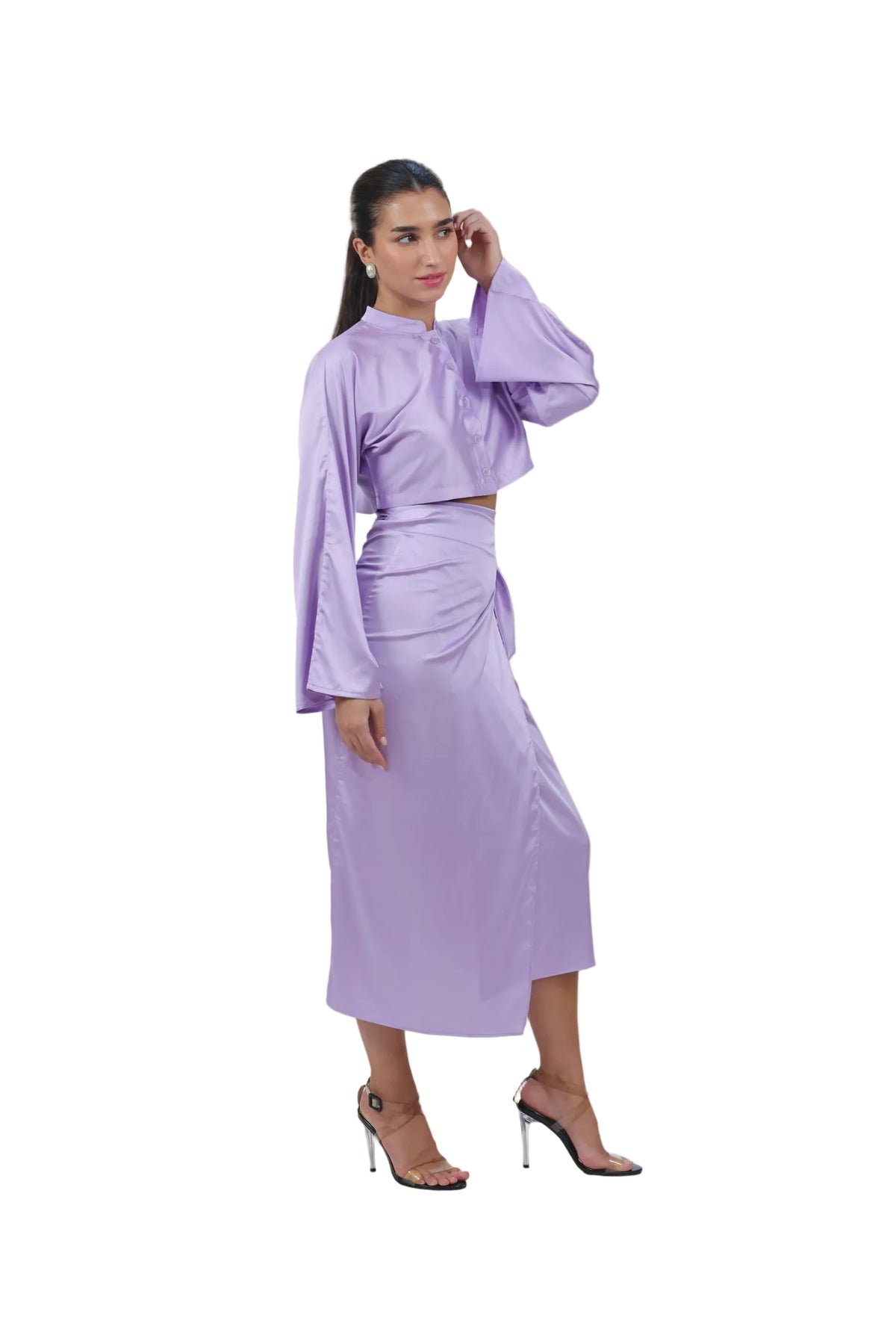 She's the Moment - Women's Silk Wrap Skirt Set