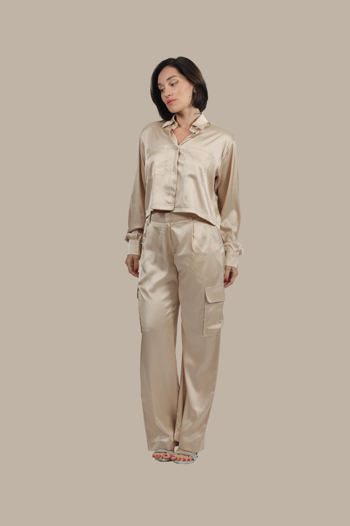 Soft Rebel - Women's Silk Cargo Co-ord Set