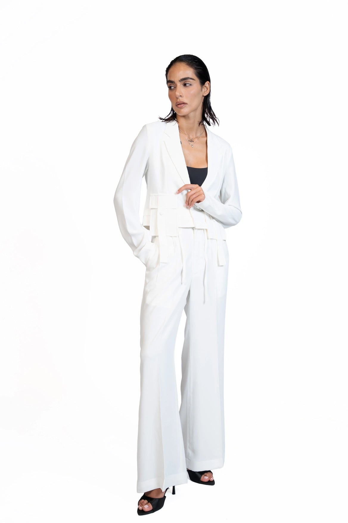 Between Places - Cropped Blazer 3-Piece Tailored Set
