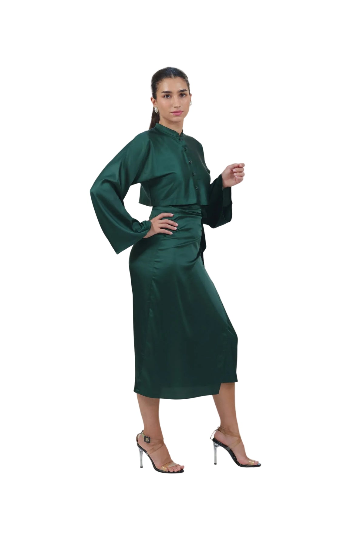 She's the Moment - Women's Silk Wrap Skirt Set