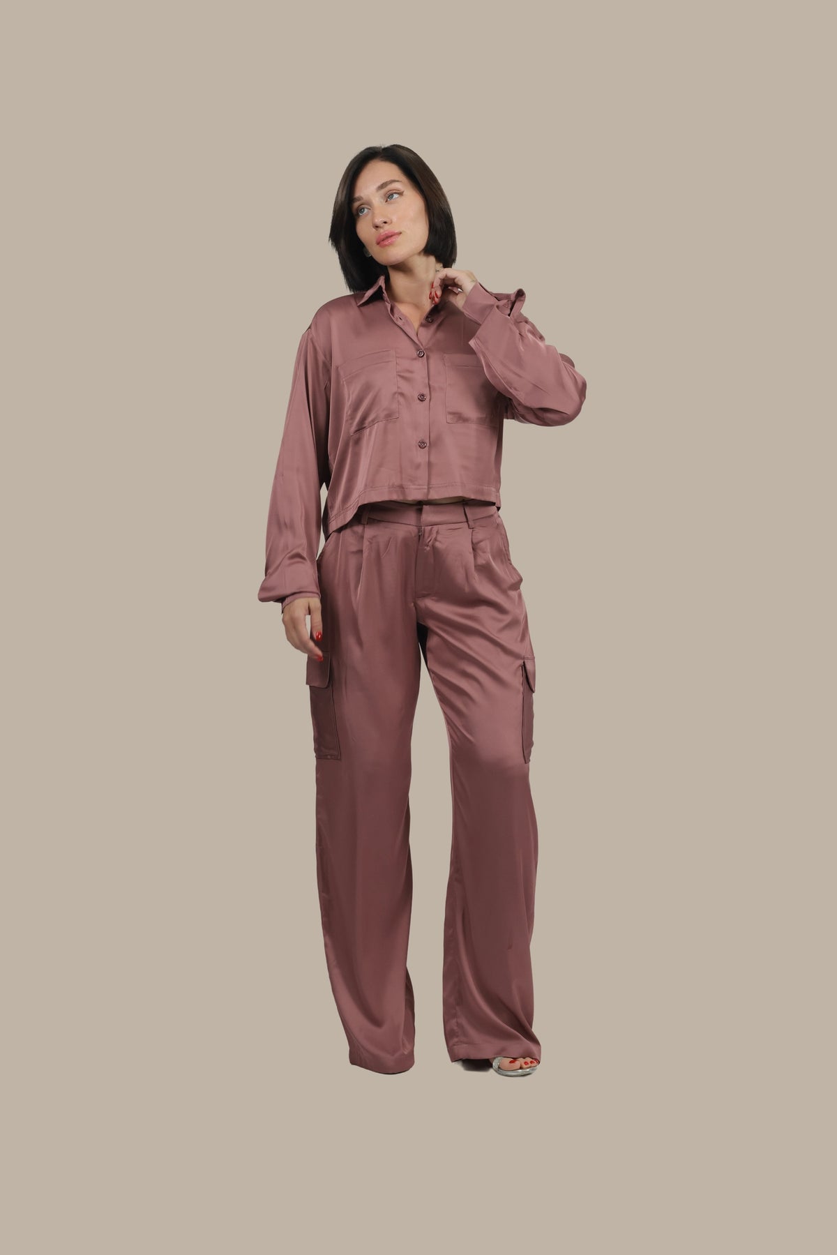 Soft Rebel - Women's Silk Cargo Co-ord Set