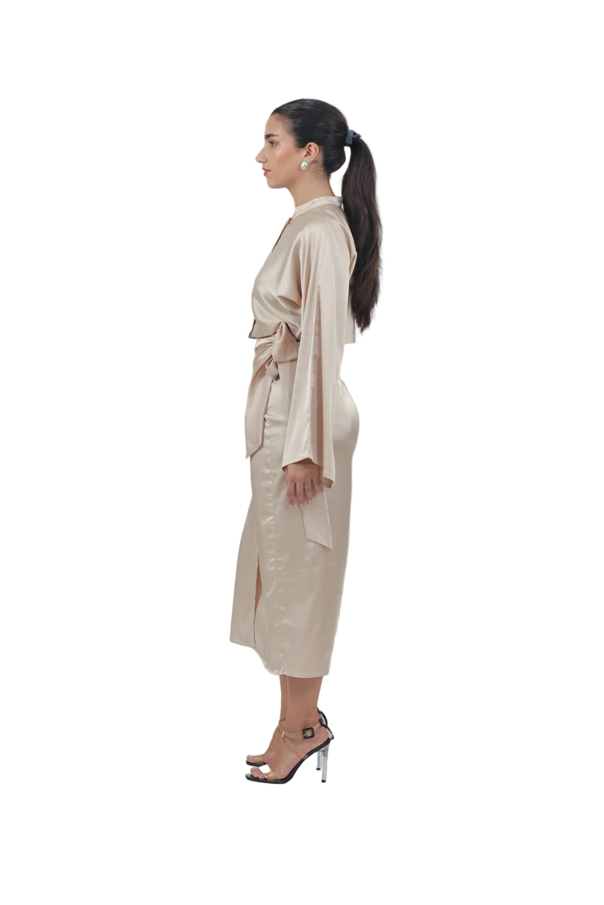 She's the Moment - Women's Silk Wrap Skirt Set