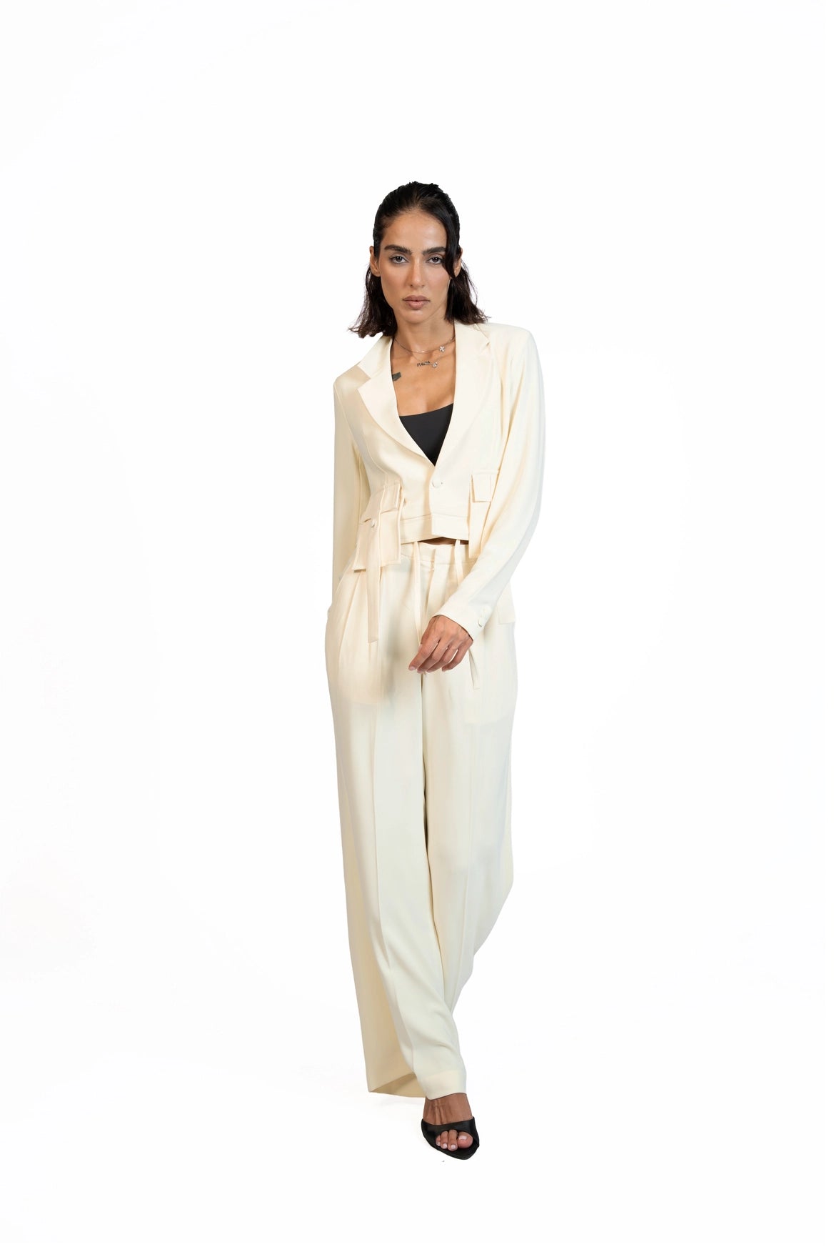 Between Places - Cropped Blazer 3-Piece Tailored Set