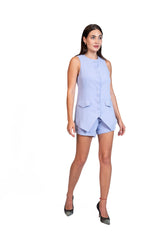 Last Minute Plans - Longline Vest & Tailored Shorts Set