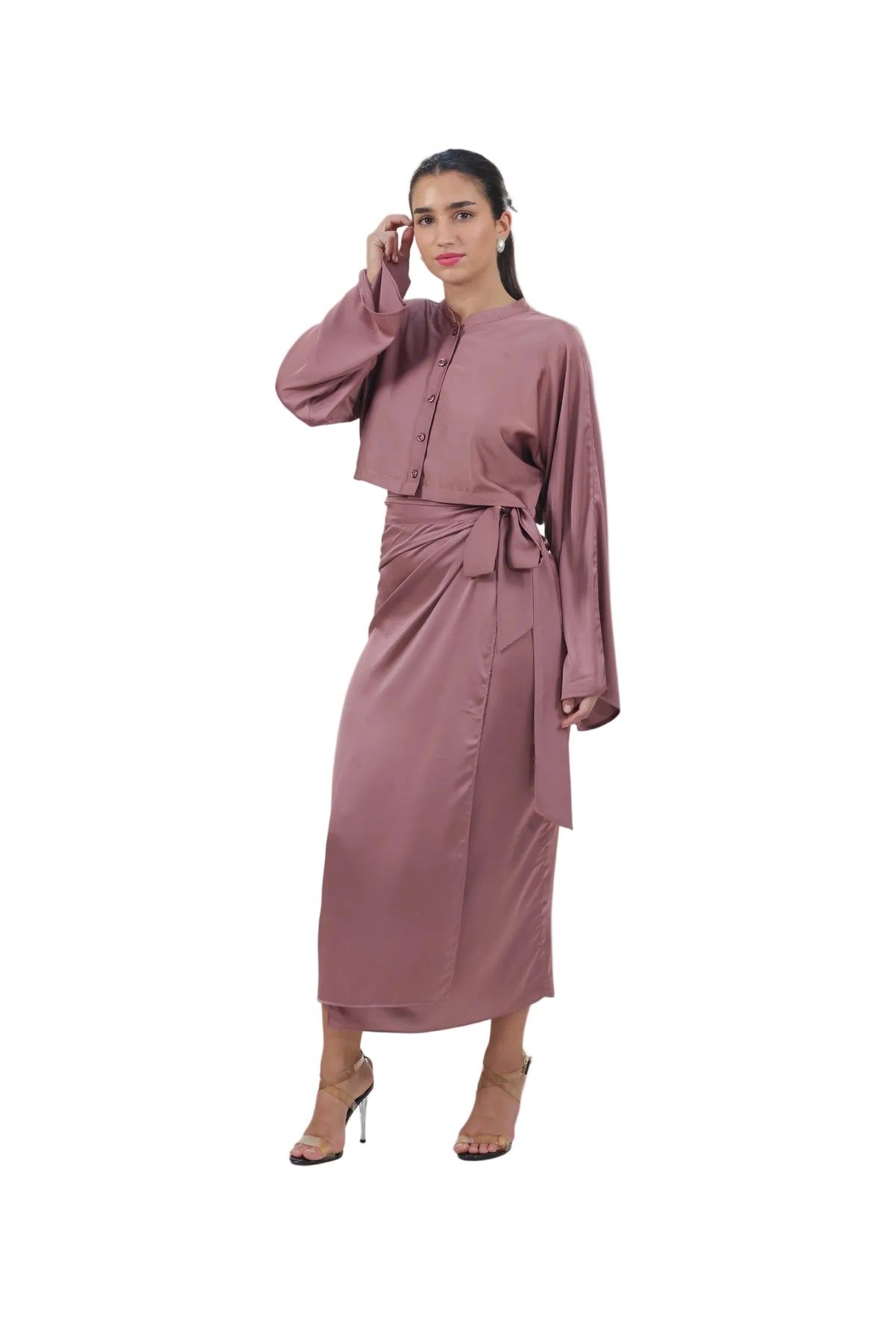 She's the Moment - Women's Silk Wrap Skirt Set