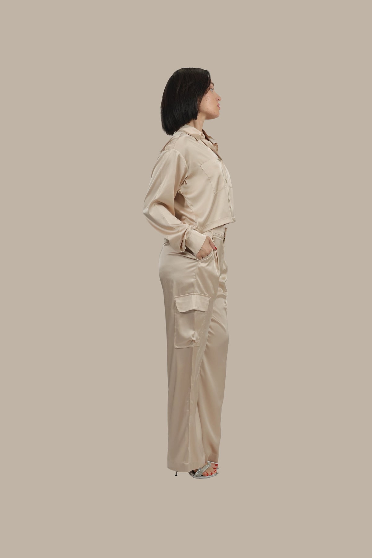 Soft Rebel - Women's Silk Cargo Co-ord Set